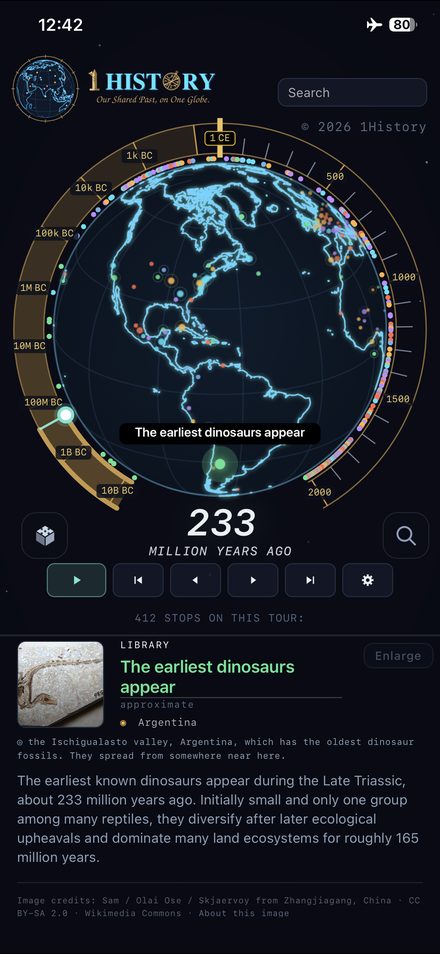 Les premiers dinosaures font leur apparition — il y a 233 millions d'années